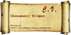 Chovanecz Vilmos névjegykártya